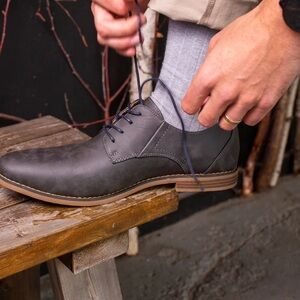 Deer Stags MEN'S MATTHEW IN GREY simulated leather lace-up oxford size 8.5M